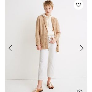 Madewell Linen Dorset Blazer in Gingham Check NWT